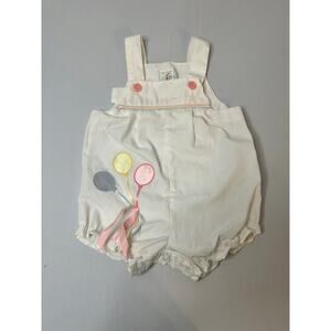 Vintage Baby Bubble Romper 0-3 Months Balloon Applique Sunsuit Infant Outfit